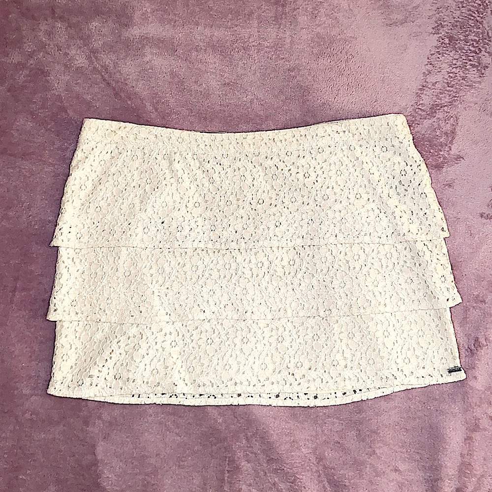 Volcom Women’s White Lace Layered Skirt